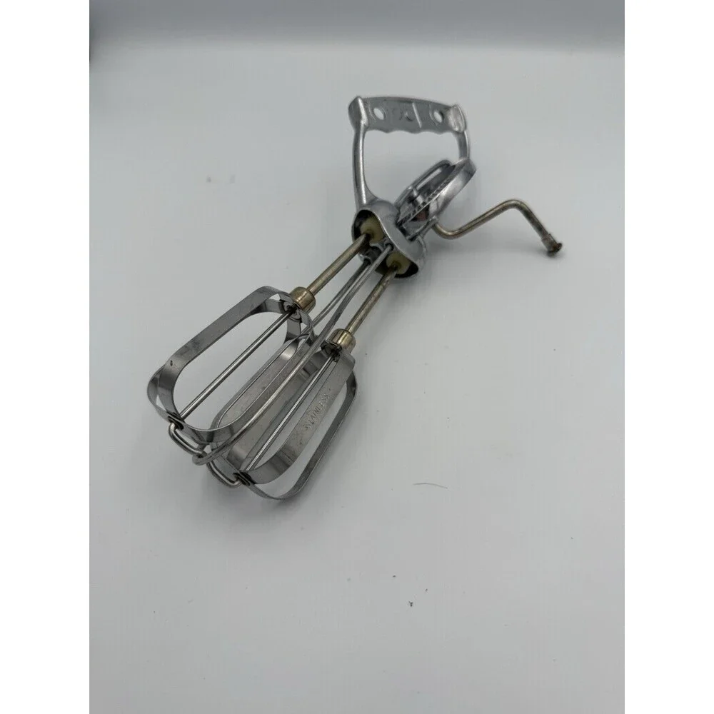 Vintage Stainless Steel Rotary Hand Mixer Egg Beater Tool
